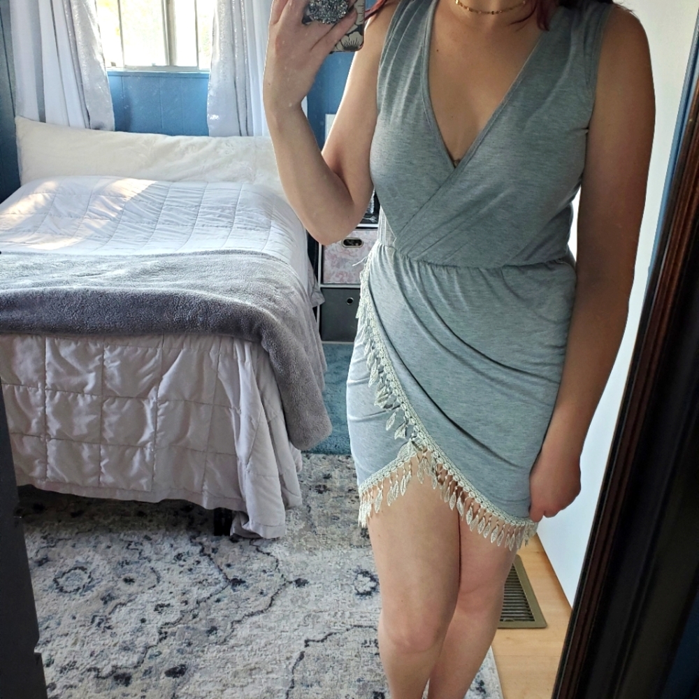 Light gray cover up dress